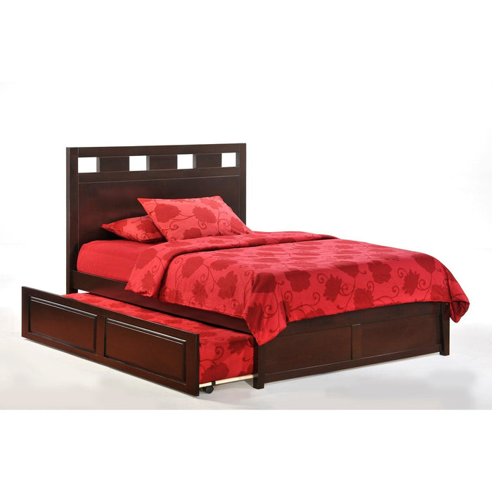 Night and Day Furniture - Dual System Tamarind Bed, All Sizes in Cherry, Chocolate, Natural, Stonewash, & White