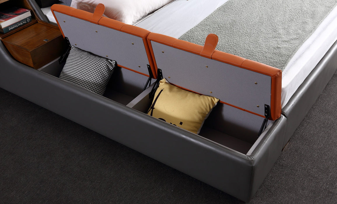 (Custom Order) Jubilee Furniture - Albion Modern Leather Bed With Storage | Timeless Furniture