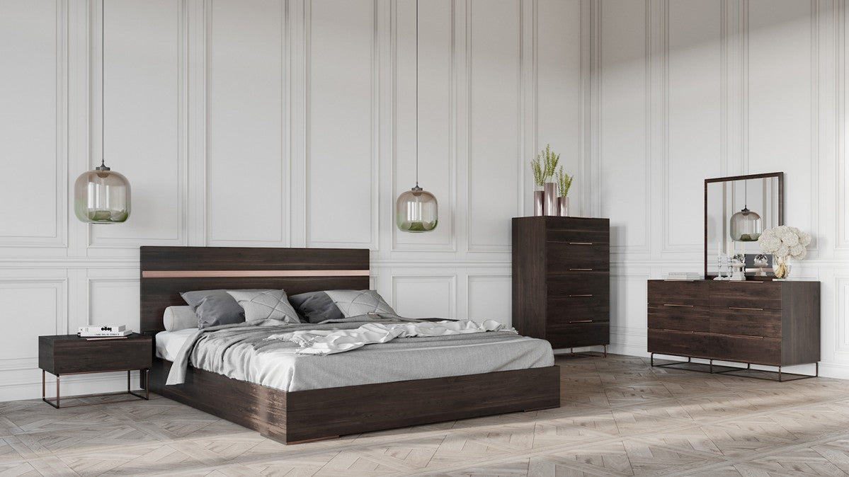 Jubilee Furniture - Izabel Domus Benzon Italian Modern Dark Rovere Bedroom Set