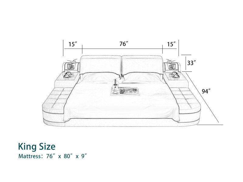 (Custom Order) Jubilee Furniture - Casun Leather Bed With Storage