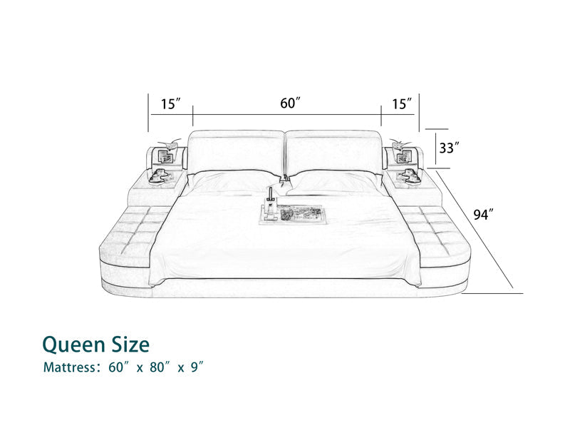 (Custom Order) Jubilee Furniture - Casun Leather Bed With Storage