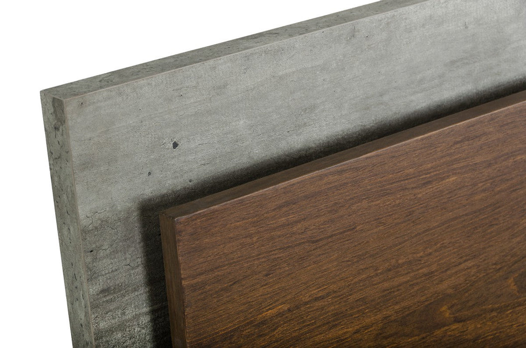 (Custom Order) Jubilee Furniture - Nova Domus Redmond Modern Dark Walnut & Faux Concrete Bed