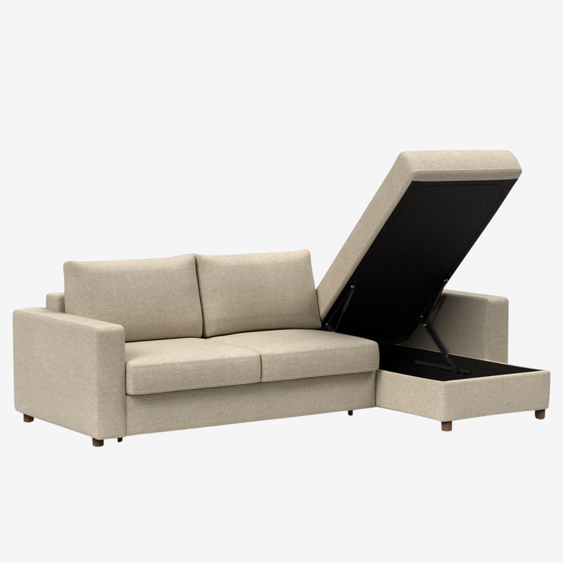 Innovation Living - Neah Sleeper Sectional with Chaise, Slim, Standard, or Curved Arms in Full, Queen, or King