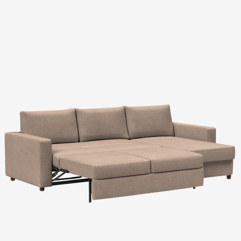 Innovation Living - Neah Sleeper Sectional with Chaise, Slim, Standard, or Curved Arms in Full, Queen, or King