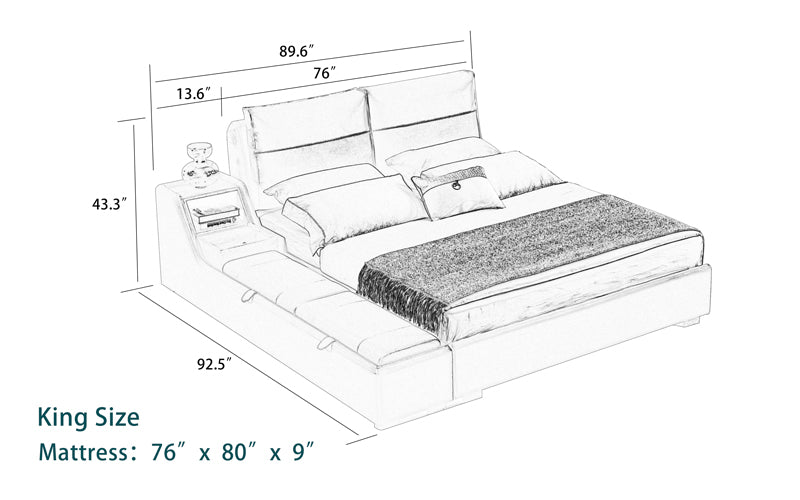 (Custom Order) Jubilee Furniture - Albion Modern Leather Bed With Storage | Timeless Furniture