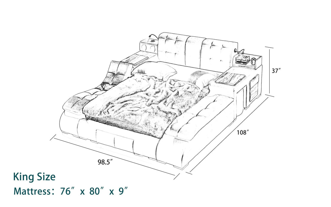 (Custom Order) Jubilee Furniture - Maysun All in One Smart Bed With Massage Lounge Chaise