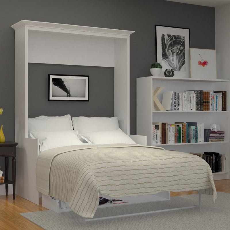 Leto Muro - Alegra Full Wall Bed with Desk in White Finish