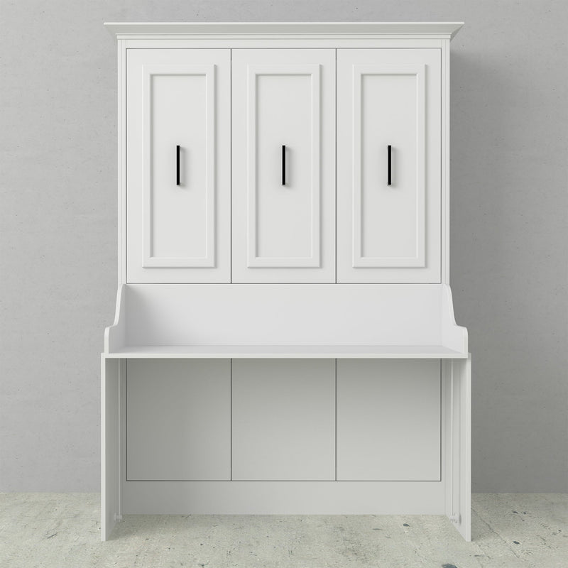 Leto Muro - Alegra Full Wall Bed with Desk in White Finish