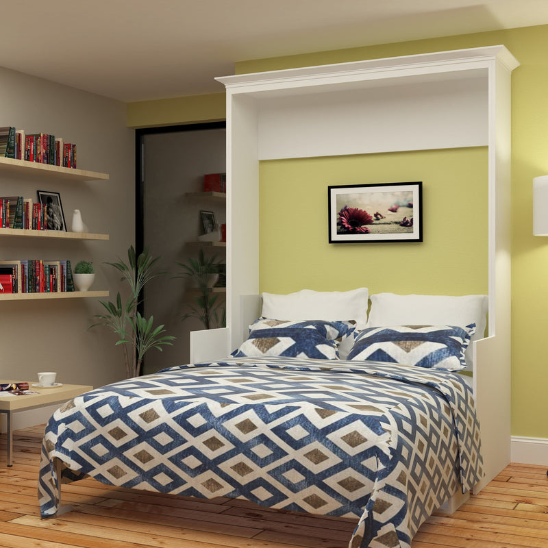 Leto Muro - Alegra Queen Wall Bed with Desk in White Finish