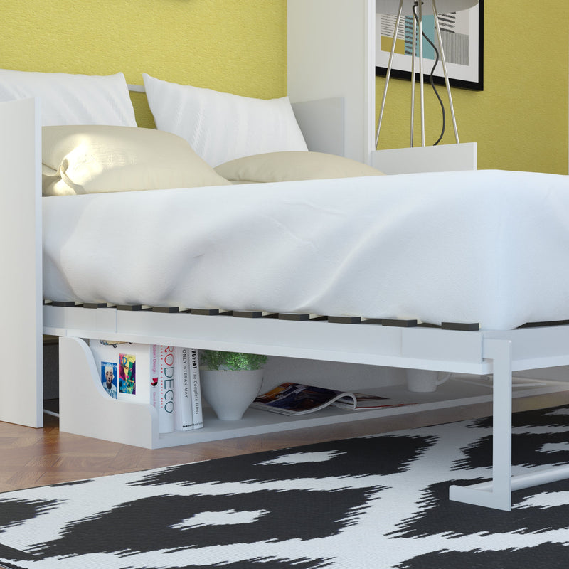 Leto Muro - Alegra Queen Wall Bed with Desk in White Finish