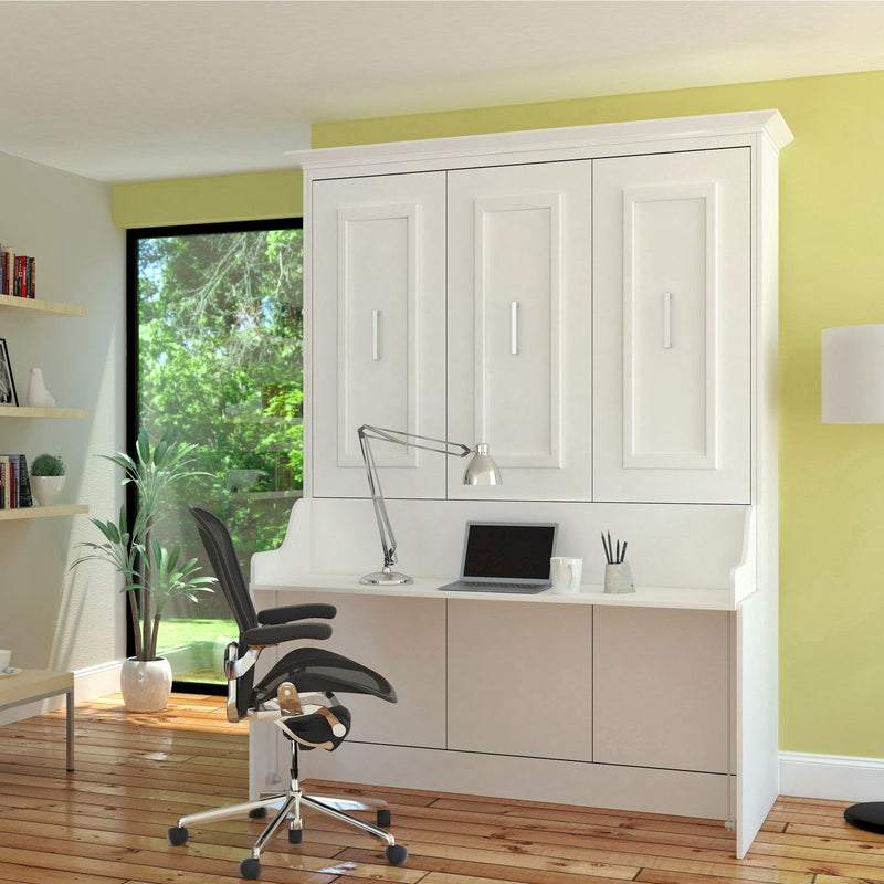 Leto Muro - Alegra Queen Wall Bed with Desk in White Finish