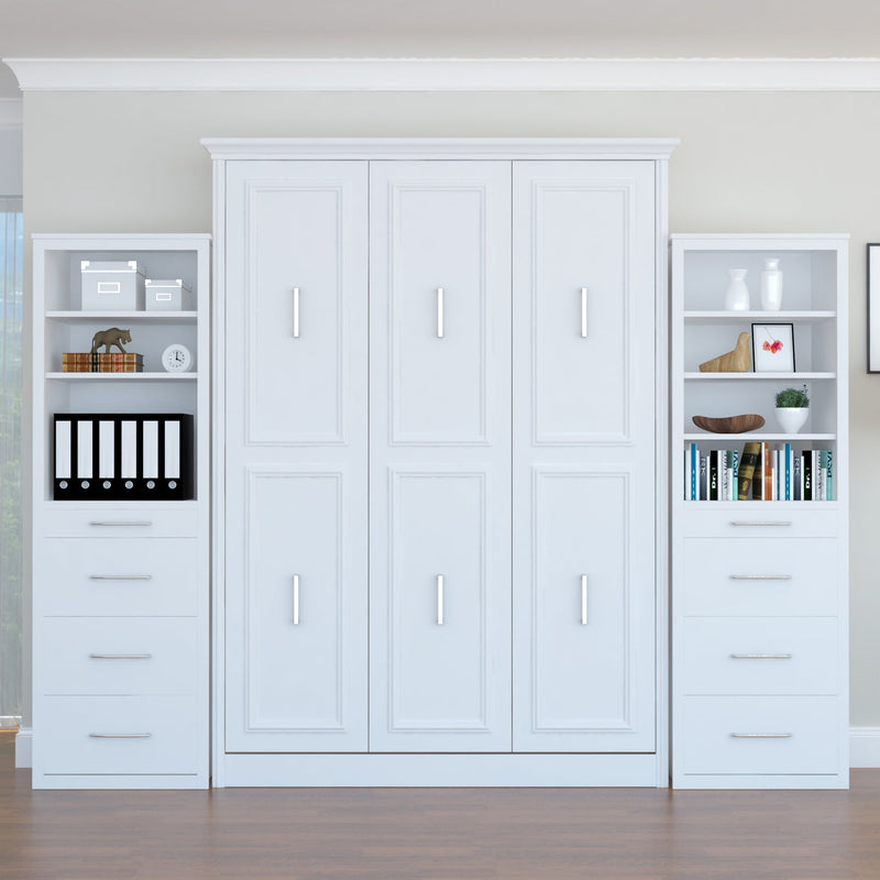 Leto Muro - Alegra Queen Portrait Wall Bed with Towers in White Finish
