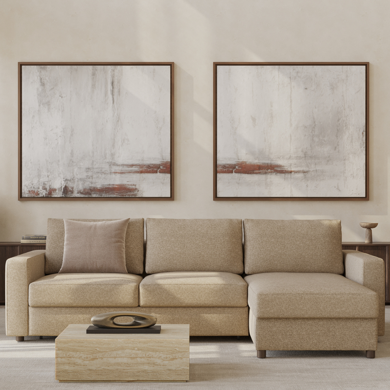 Innovation Living - Neah Sleeper Sectional with Chaise, Slim, Standard, or Curved Arms in Full, Queen, or King