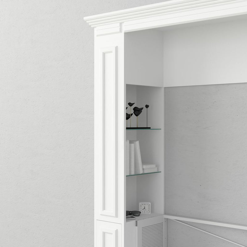 Leto Muro - Alegra Queen Portrait Wall Bed in White with Internal Storage