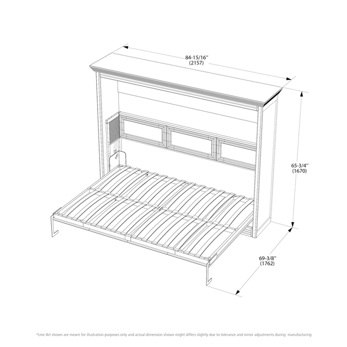 Leto Muro - Full Landscape Wall Bed with Headboard in White