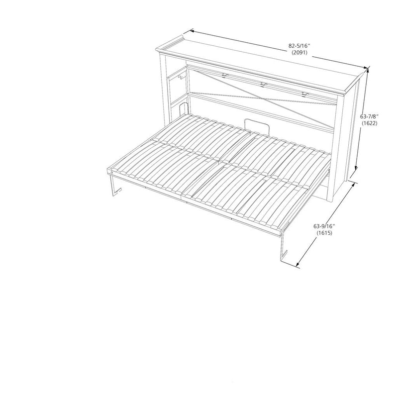 Leto Muro - Alegra Full Landscape Wall Bed in White Finish
