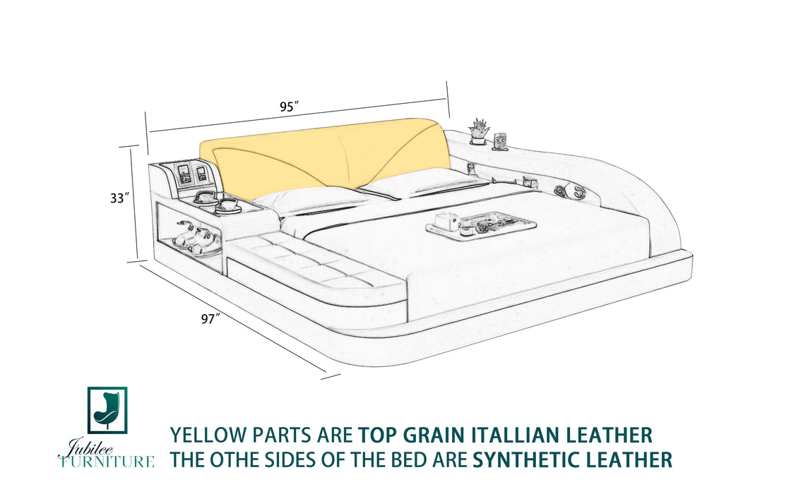 (Custom Order) Jubilee Furniture - Plaff Leather Bed With Storage