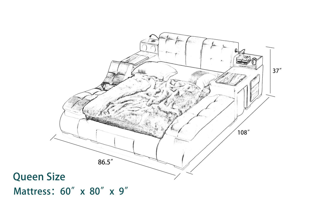 (Custom Order) Jubilee Furniture - Maysun All in One Smart Bed With Massage Lounge Chaise