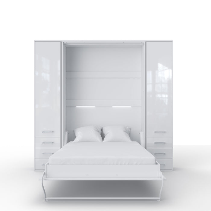 Maxima House - INVENTO Vertical Murphy Bed, European Queen  With Mattress and Cabinet