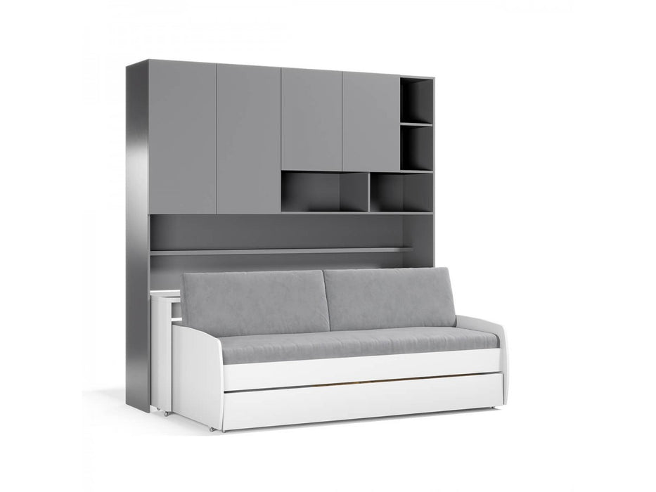 Multimo - Eco Compact Full Sofa and Cabinet Murphy Bed