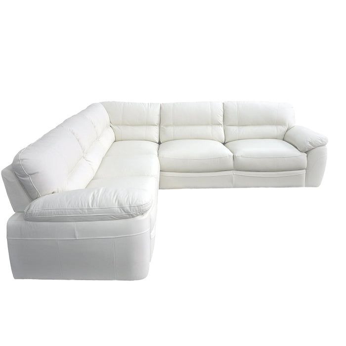 Maxima House - BALTICA White Leather Sectional Sleeper