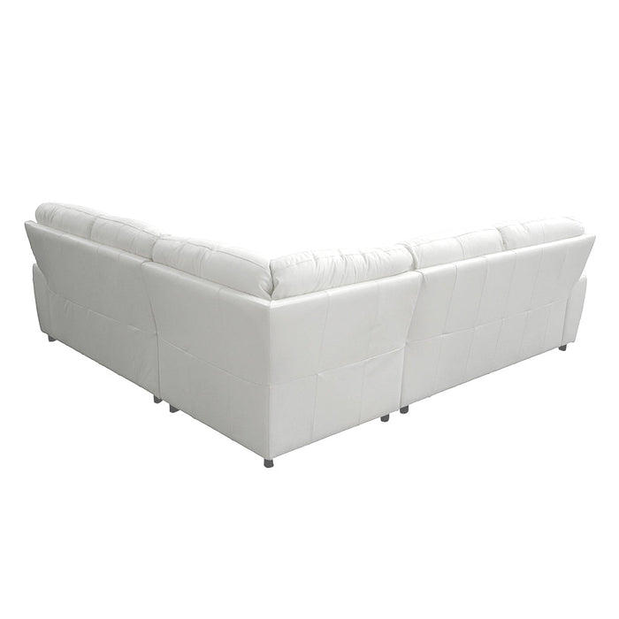Maxima House - BALTICA White Leather Sectional Sleeper
