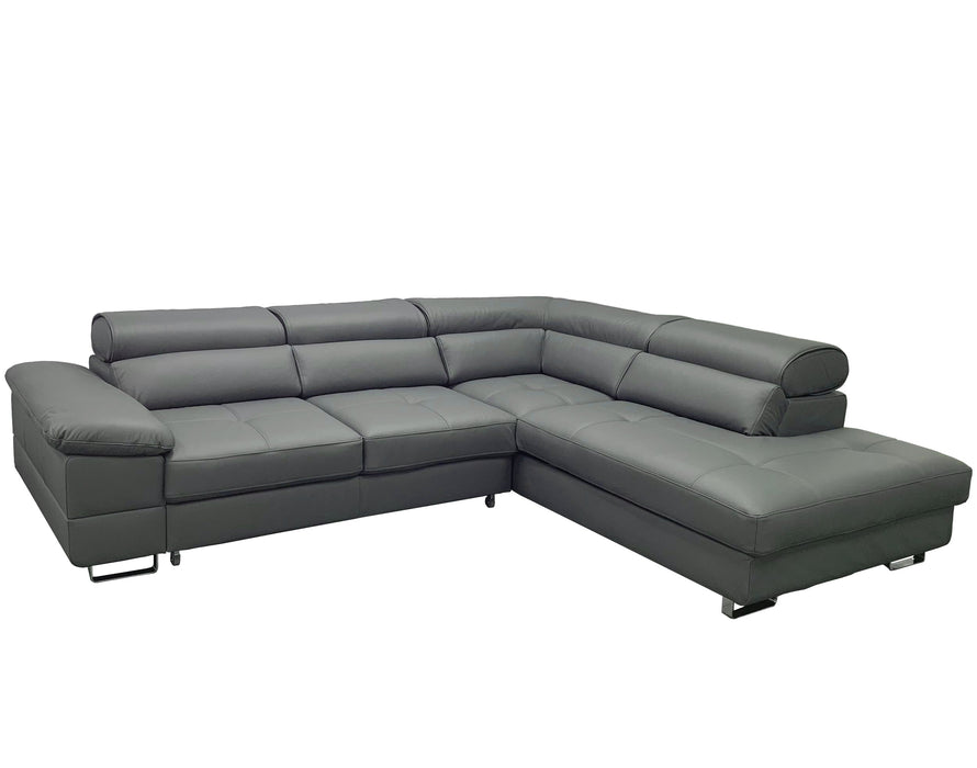 Maxima House - COSTA Leather Sectional Sleeper Sofa, Right Corner