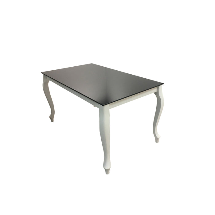 Maxima House - Retro Glass Top High Gloss Extendable Dining Table