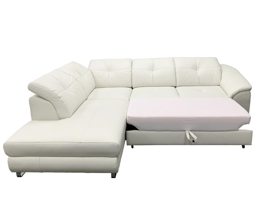 Maxima House - EGO Leather Sectional Sleeper Sofa, Left Corner