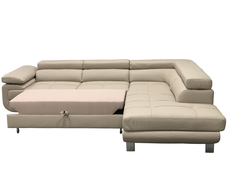 Maxima House - LOTUS Leather Sectional Sleeper Sofa, Right Corner