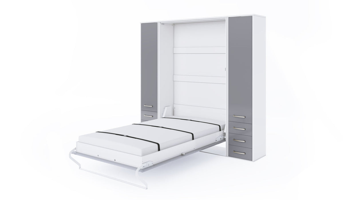 Maxima House - INVENTO Vertical Murphy Bed, European Queen  With Mattress and Cabinet