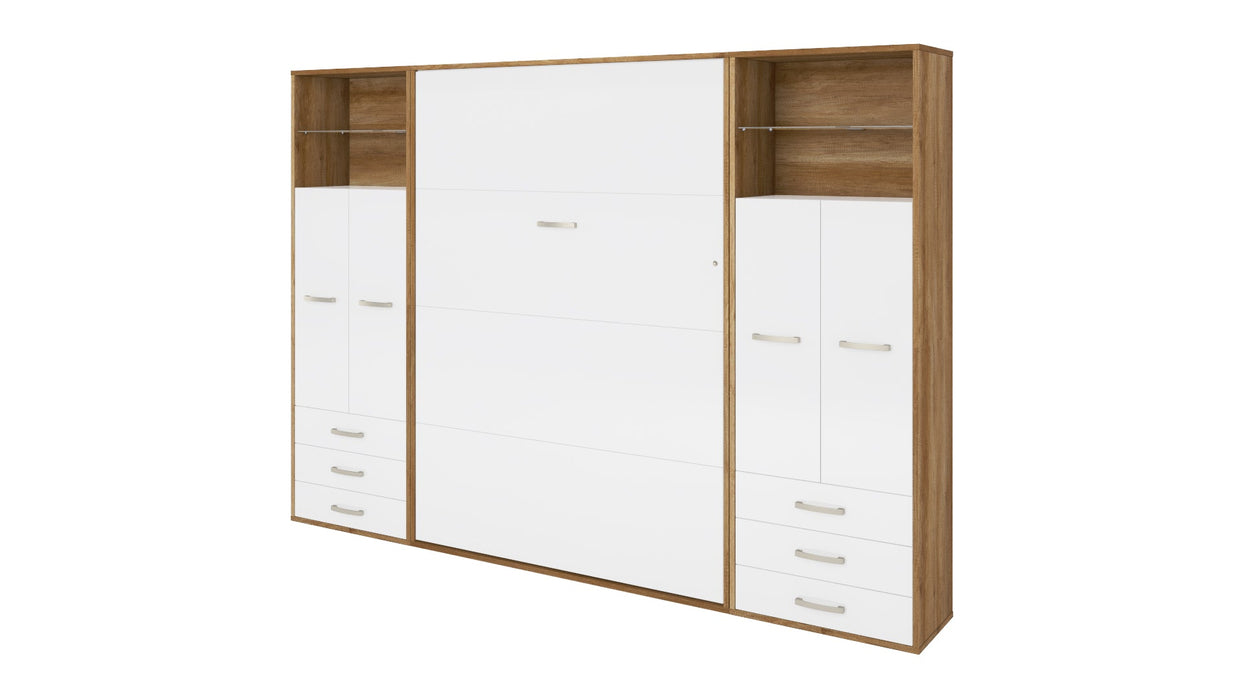 Maxima House - INVENTO Vertical Murphy Wall Bed, European Full With Cabinet