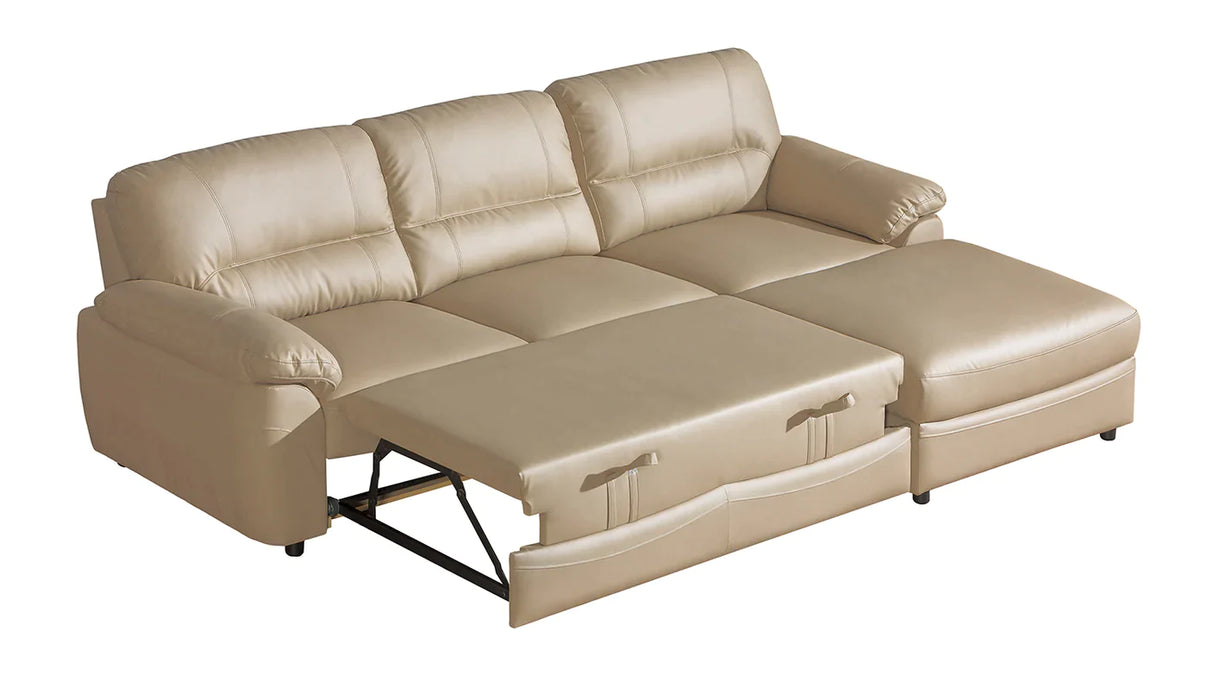 Maxima House -  BALTICA Faux Leather Sectional Sleeper with storage