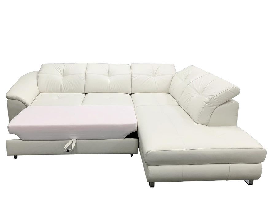Maxima House - EGO Leather Sectional Sleeper Sofa, Left Corner