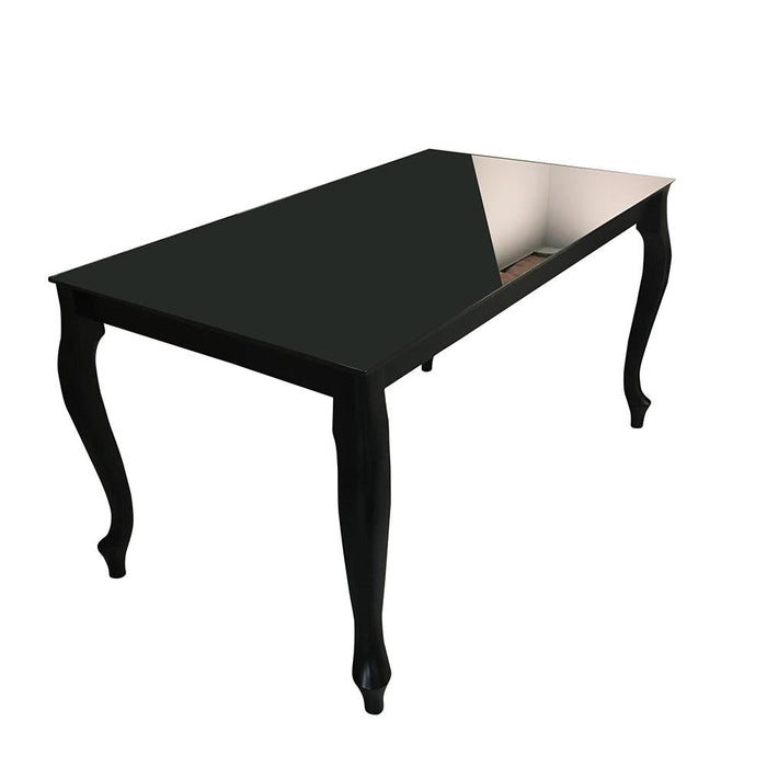 Maxima House - Retro Glass Top High Gloss Extendable Dining Table