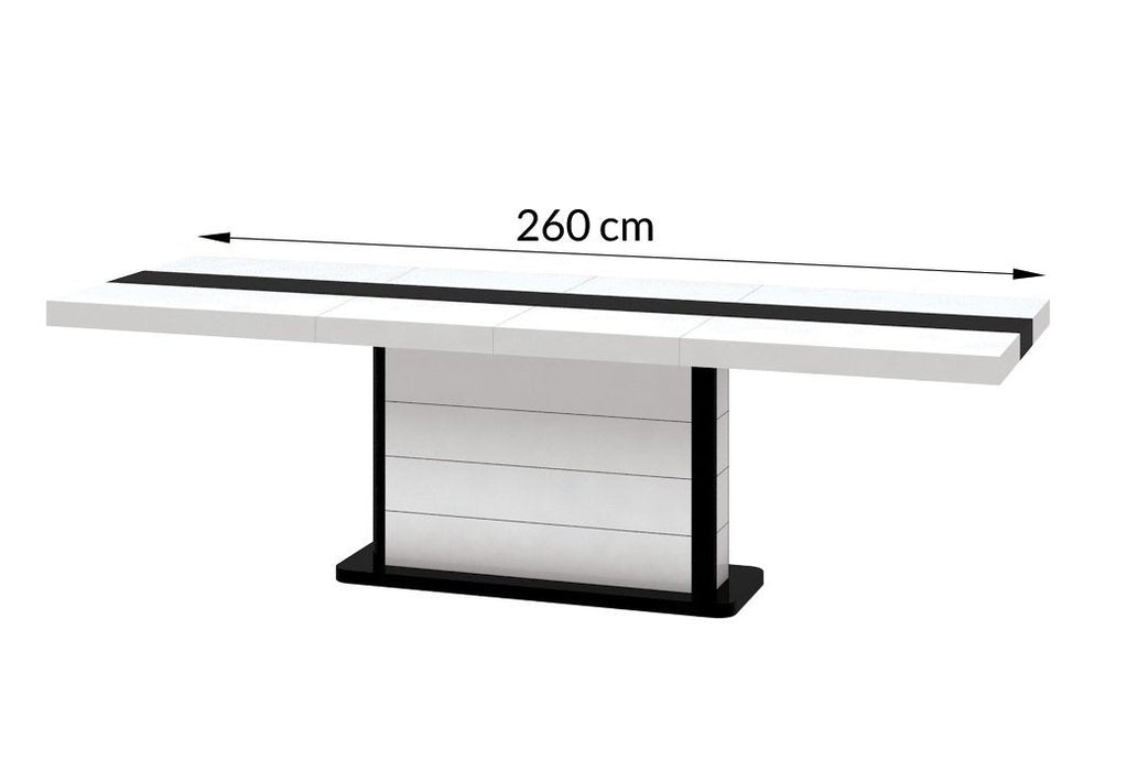 Maxima House - Pianosa White Gloss Extendable Dining Table